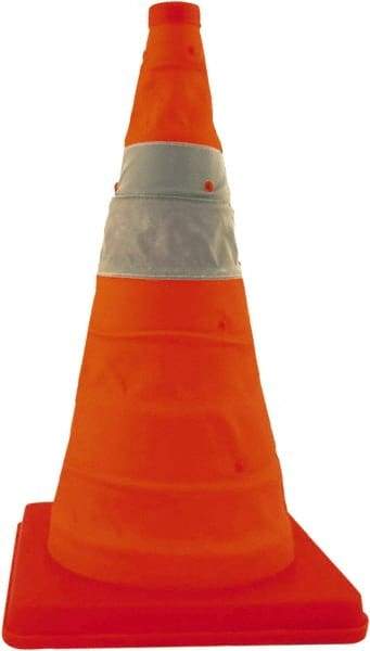 PRO-SAFE - 18" High, Orange Collapsible Traffic Cone - 13" Base Width, 16 Lb - Benchmark Tooling