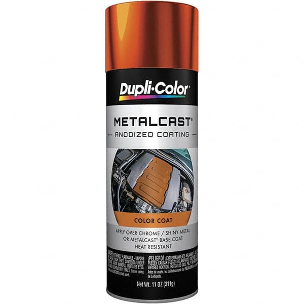 Dupli-Color - 11 oz Orange Anodized Automotive Heat Resistant Paint - Metallic Finish, 500°F Max Temp, Comes in Aerosol Can - Benchmark Tooling