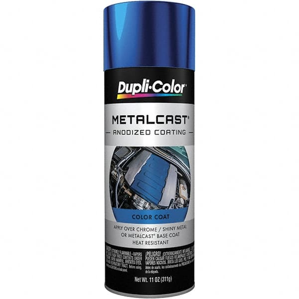 Dupli-Color - 11 oz Blue Anodized Automotive Heat Resistant Paint - Metallic Finish, 500°F Max Temp, Comes in Aerosol Can - Benchmark Tooling