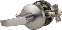 Falcon - Grade 1 Storeroom Lever Lockset for 1-3/8" Thick Doors - 2-3/4" Back Set, No Cylinder, Steel, Satin Chrome Finish - Benchmark Tooling