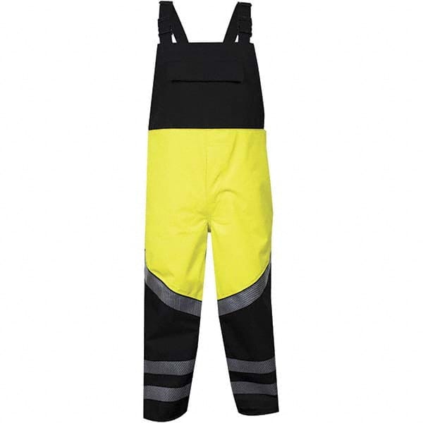 National Safety Apparel - Size S Hi-Viz Yellow & Black Rain Flame Resistant/Retardant Bib Overall - Exact Industrial Supply