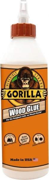 Gorilla Glue - 18 oz Bottle Natural Wood Glue - 3 to 4 hr Working Time, 24 hr Full Cure Time, Bonds to Cork Board & Wood - Benchmark Tooling