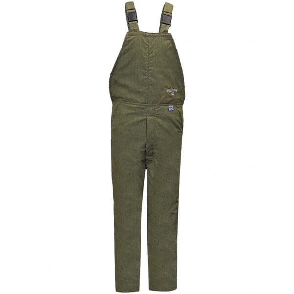 National Safety Apparel - Size S Olive Green HRC 4 Arc Flash Flame Resistant/Retardant Bib Overalls - Exact Industrial Supply