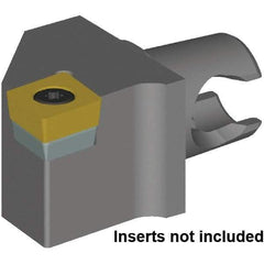 Kennametal - Right Hand Cut, Size KM20, CC.. 1204.. & CC.. 432 Insert Compatiblity, External Modular Turning & Profiling Cutting Unit Head - 12.5mm Ctr to Cutting Edge, 25mm Head Length, Series KM Micro - Benchmark Tooling