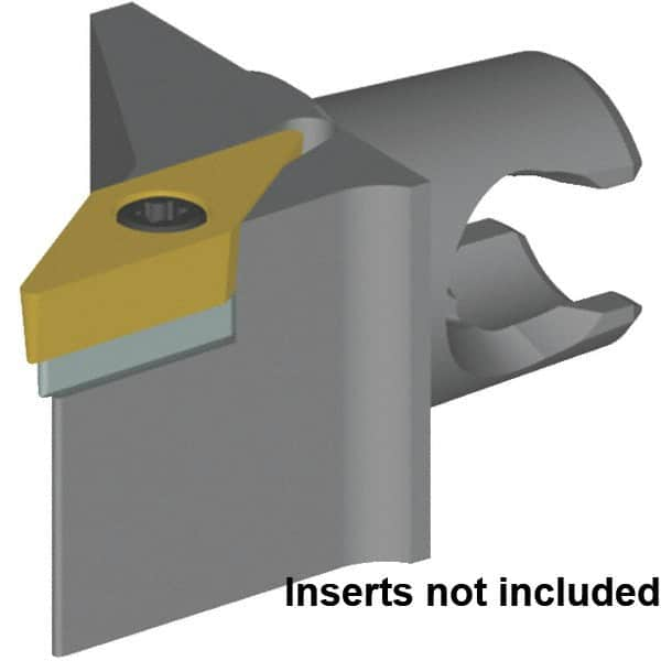 Kennametal - Left Hand Cut, Size KM25, VB.. 1604 & VB.. 332 Insert Compatiblity, External Modular Turning & Profiling Cutting Unit Head - 16mm Ctr to Cutting Edge, 30mm Head Length, Series KM Micro - Benchmark Tooling