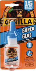 Gorilla Glue - 0.53 oz Bottle Clear Super Glue - 24 hr Full Cure Time, Bonds to Most Surfaces - Benchmark Tooling