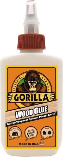 Gorilla Glue - 4 oz Bottle Natural Wood Glue - 3 to 4 hr Working Time, 24 hr Full Cure Time, Bonds to Cork Board & Wood - Benchmark Tooling