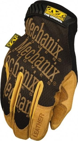 Mechanix Wear - Size 2XL (12) Split Leather Work Gloves - For General Purpose, Uncoated, Hook & Loop Cuff, Full Fingered, Black, Paired - Benchmark Tooling