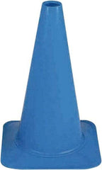 PRO-SAFE - 18" High, Blue Sport Traffic Cone - 12" Base Width, 2.5 Lb - Benchmark Tooling