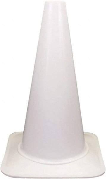 PRO-SAFE - 18" High, White Sport Traffic Cone - 12" Base Width, 2.5 Lb - Benchmark Tooling