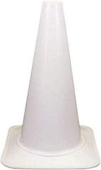 PRO-SAFE - 18" High, White Sport Traffic Cone - 12" Base Width, 2.5 Lb - Benchmark Tooling
