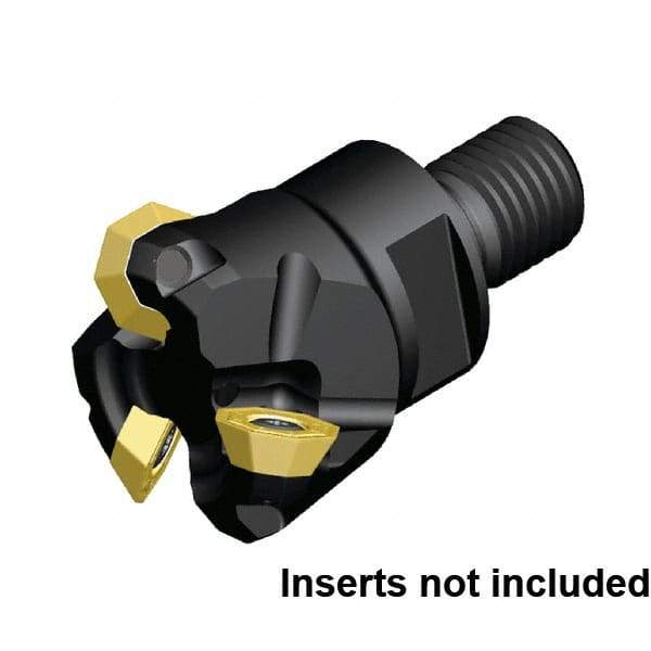 Kennametal - 32mm Cut Diam, 3.5mm Max Depth of Cut, 64mm OAL, Indexable Chamfer & Angle End Mill - OFPT06L5AFENGB Insert Style, Modular Connection Shank, 45° Lead Angle, Through Coolant - Benchmark Tooling