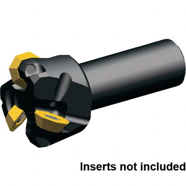 Kennametal - 32mm Cut Diam, 3.5mm Max Depth of Cut, 32mm Shank Diam, 90mm OAL, Indexable Chamfer & Angle End Mill - OFPT06L5AFENGB Insert Style, Cylindrical Shank, 45° Lead Angle, Through Coolant - Benchmark Tooling