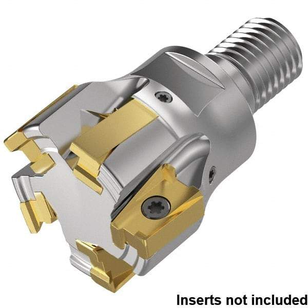 Kennametal - 40mm Cut Diam, 15.5mm Max Depth of Cut, 1.142" Shank Diam, 64mm OAL, Indexable Square Shoulder End Mill - LNGU15T608SRGE Inserts, M16 Modular Connection, 0° Lead Angle, Through Coolant, Series MILL 4-15 - Benchmark Tooling