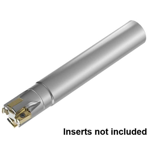 Kennametal - 1-1/4" Cut Diam, 15.5mm Max Depth of Cut, 1-1/4" Shank Diam, 254mm OAL, Indexable Square Shoulder End Mill - LNGU15T608SRGE Inserts, Cylindrical Shank, 0° Lead Angle, Through Coolant, Series MILL 4-15 - Benchmark Tooling