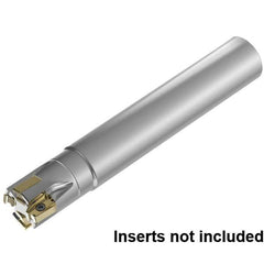Kennametal - 1-1/4" Cut Diam, 15.5mm Max Depth of Cut, 1-1/4" Shank Diam, 254mm OAL, Indexable Square Shoulder End Mill - LNGU15T608SRGE Inserts, Cylindrical Shank, 0° Lead Angle, Through Coolant, Series MILL 4-15 - Benchmark Tooling