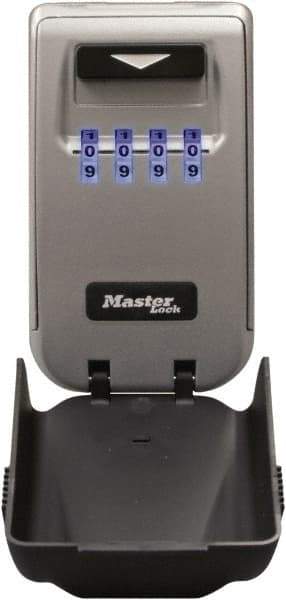 Master Lock - 2" Wide x 4-11/16" Overall Height, Set-Your-Own Combination, Wall Mount Key Safe - Dark Gray Finish - Benchmark Tooling