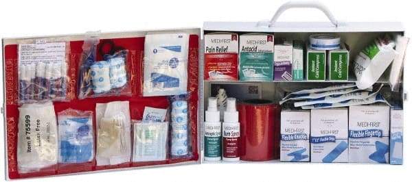 Medique - 435 Piece, 100 Person, Industrial First Aid Kit - 15" Wide x 4-5/8" Deep x 10-1/4" High, Metal Cabinet - Benchmark Tooling