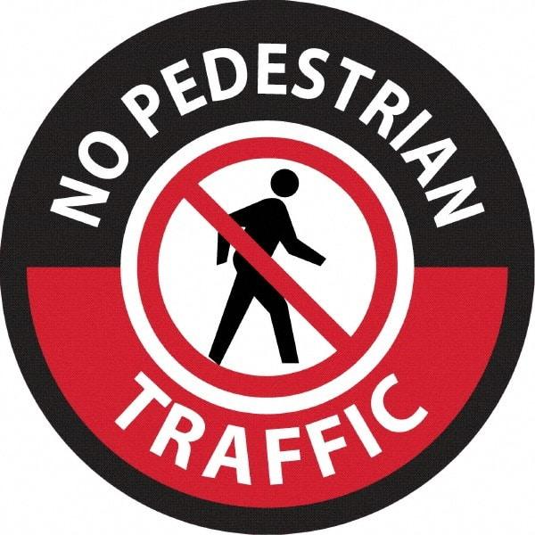 NMC - "No Pedestrian Traffic", 36" Long x 36" Wide, Sportwalk Safety Sign - Rectangle, 0.005" Thick, Use for Workplace/Safety - Benchmark Tooling