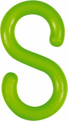 NMC - 1-1/2" High x 1/4" Long x 4" Wide Barrier S-Hook - Plastic, Uncoated, Green, Use with Plastic Chain - Benchmark Tooling