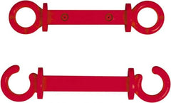 NMC - 2" High x 1/4" Long x 2" Wide Barrier C-Hook - Plastic, Uncoated, Red, Use with Plastic Chain - Benchmark Tooling