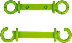NMC - 2" High x 1/4" Long x 2" Wide Barrier C-Hook - Plastic, Uncoated, Green, Use with Plastic Chain - Benchmark Tooling
