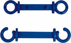 NMC - 2" High x 1/4" Long x 2" Wide Barrier C-Hook - Plastic, Uncoated, Blue, Use with Plastic Chain - Benchmark Tooling