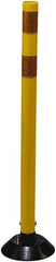 PRO-SAFE - 36" High x 3" Wide Reflective Tubular Surface Mount Delineator - Urethane, 3 Lbs, Yellow - Benchmark Tooling