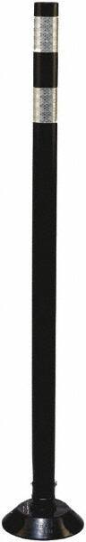 PRO-SAFE - 36" High x 3" Wide Reflective Tubular Surface Mount Delineator - Urethane, 3 Lbs, Black/White - Benchmark Tooling