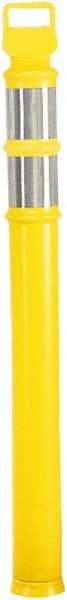 PRO-SAFE - 46" High x 4" Wide Reflective Delineator Post - High Density Polyethylene (HDPE), 3 Lbs, Yellow - Benchmark Tooling