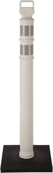 PRO-SAFE - 46" High x 4" Wide Reflective Delineator Post - High Density Polyethylene (HDPE), 3 Lbs, White - Benchmark Tooling