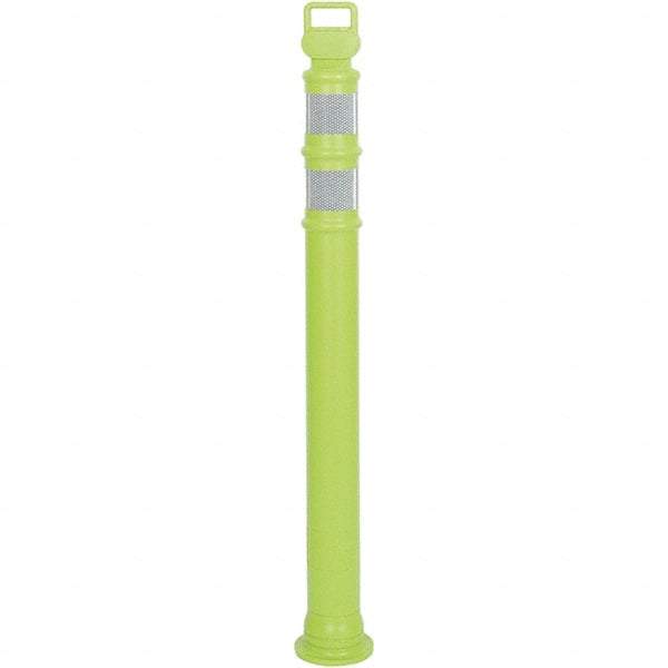 PRO-SAFE - 46" High x 4" Wide Reflective Delineator Post - High Density Polyethylene (HDPE), 3 Lbs, Lime - Benchmark Tooling