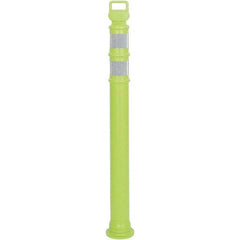 PRO-SAFE - 46" High x 4" Wide Reflective Delineator Post - High Density Polyethylene (HDPE), 3 Lbs, Lime - Benchmark Tooling