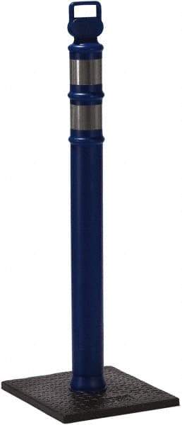 PRO-SAFE - 46" High x 4" Wide Reflective Delineator Post - High Density Polyethylene (HDPE), 3 Lbs, Blue - Benchmark Tooling