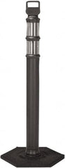 PRO-SAFE - 46" High x 4" Wide Reflective Delineator Post - High Density Polyethylene (HDPE), 3 Lbs, Black - Benchmark Tooling