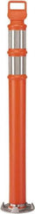 PRO-SAFE - 46" High x 4" Wide Reflective Delineator Post - High Density Polyethylene (HDPE), 5 Lbs, Orange - Benchmark Tooling