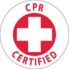 NMC - CPR Certified, Hard Hat Label - Red on White, 0.045" Thick, For Certified Operator - Benchmark Tooling