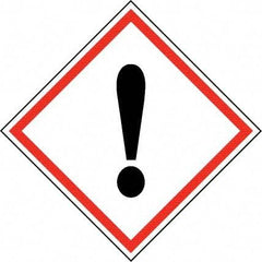 NMC - Hazardous Materials Label, Header: Harmful Irritant Warning - Legend: GHS - Graphic, English, Black & Red, 4" Long x 4" High, No Coating - Benchmark Tooling