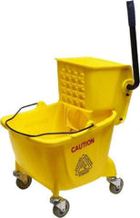 O-Cedar - 26 Qt Plastic Bucket & Wringer - 22" Long x 33" High x 14" Wide, Yellow - Benchmark Tooling