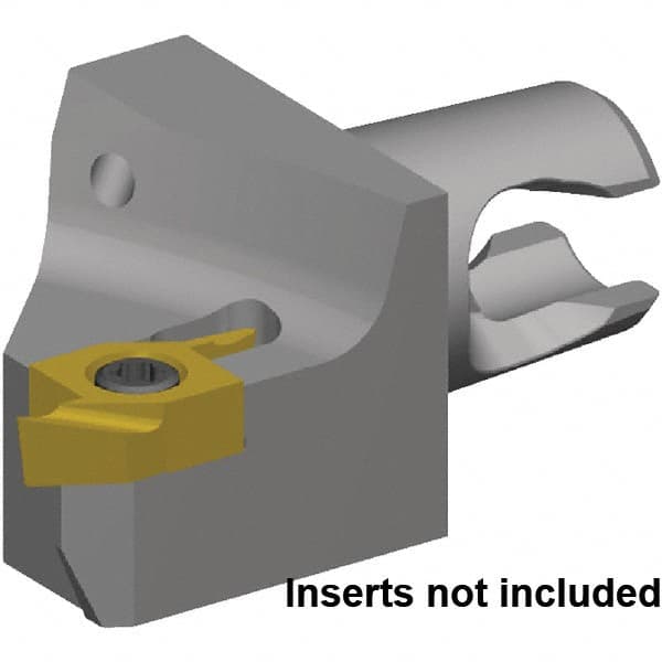 Kennametal - Right Hand Cut, Size KM16, S10P0603R010 & S10P22R004 Insert Compatiblity, External Modular Turning & Profiling Cutting Unit Head - 7mm Ctr to Cutting Edge, 20mm Head Length, Through Coolant, Series KM Micro - Benchmark Tooling