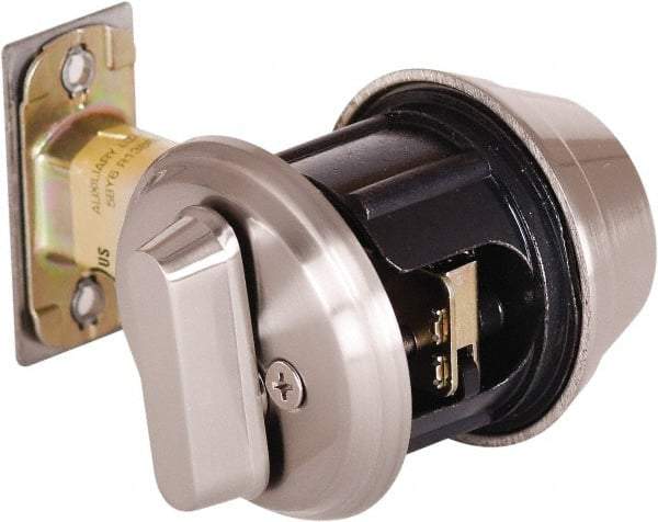 Stanley - 1-3/8 to 2" Door Thickness, Satin Nickel Finish, Single Cylinder Deadbolt - Nonhanded Handling, Key Override, Single Cylinder - Benchmark Tooling