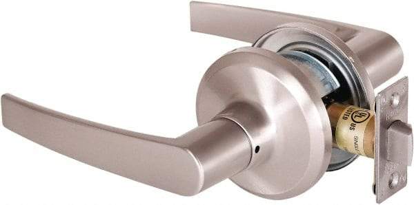 Stanley - Grade 2 Passage Lever Lockset - 2-3/8 & 2-3/4" Back Set, Keyless Cylinder, Brass Alloy, Satin Nickel Finish - Benchmark Tooling