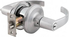 Stanley - Grade 2 Classroom Lever Lockset - 2-3/8 & 2-3/4" Back Set, Brass Alloy, Satin Chrome Finish - Benchmark Tooling