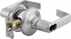 Stanley - Grade 2 Classroom Lever Lockset - 2-3/8 & 2-3/4" Back Set, Brass Alloy, Satin Chrome Finish - Benchmark Tooling