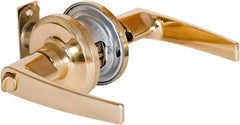 Stanley - Grade 2 Office Lever Lockset - 2-3/8 & 2-3/4" Back Set, Brass Alloy, Bright Brass Finish - Benchmark Tooling