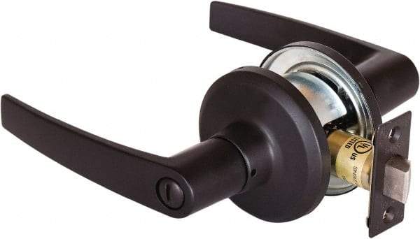 Stanley - Grade 2 Privacy Lever Lockset - 2-3/8 & 2-3/4" Back Set, Keyless Cylinder, Brass Alloy, Oil Rubbed Bronze Finish - Benchmark Tooling