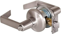 Stanley - Grade 2 Privacy Lever Lockset - 2-3/8 & 2-3/4" Back Set, Keyless Cylinder, Brass Alloy, Satin Nickel Finish - Benchmark Tooling