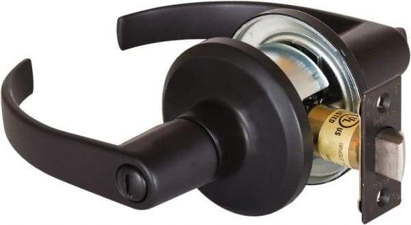 Stanley - Grade 2 Privacy Lever Lockset - 2-3/8 & 2-3/4" Back Set, Keyless Cylinder, Brass Alloy, Oil Rubbed Bronze Finish - Benchmark Tooling