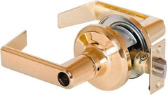 Stanley - Grade 2 Office Lever Lockset - 2-3/8 & 2-3/4" Back Set, Brass Alloy, Bright Brass Finish - Benchmark Tooling