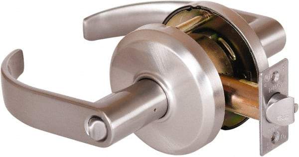 Stanley - Grade 2 Entrance Lever Lockset - 2-3/4" Back Set, Key In Lever Cylinder, Brass Alloy, Nickel Finish - Benchmark Tooling